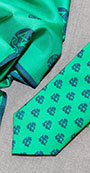 Customized tie and pocket scarf by Barnard-Maine